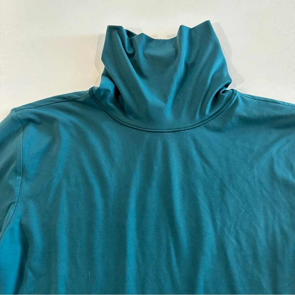 Lululemon Teal Turtleneck Seriously Soft Nulu Long Sleeve Bodysuit Womens Size L